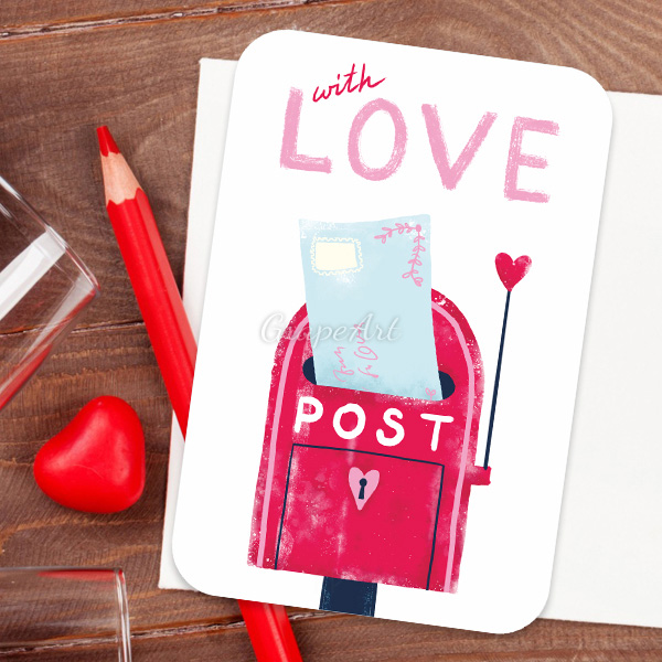 Mini-открытка "With Love"