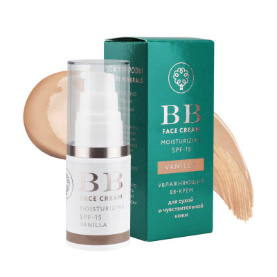 BB крем для лица для сухой и чувствительной кожи vanilla SPF15, 25гр