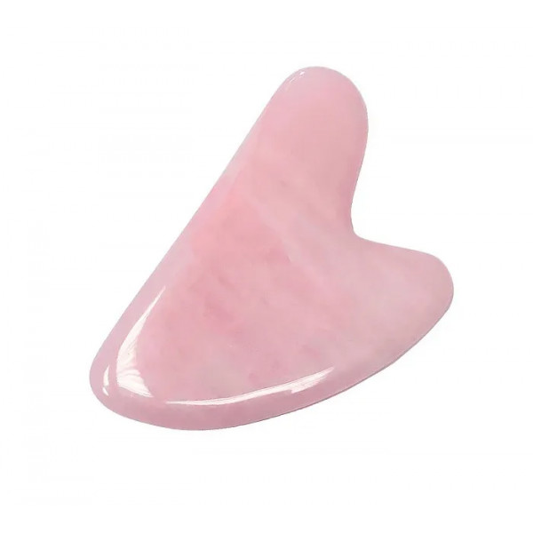 Пластина-скребок для массажа Гуаша, розовый кварц